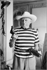 Plakat  Picasso med en revolver - Celebrity Collection