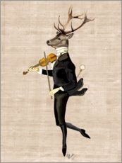 Akrylbilde  Dancing deer with violin - Fab Funky