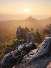Plakat Evening in the Elbe Sandstone Mountains