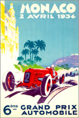 Akrylbilde  Grand Prix of Monaco 1934 (French) - Vintage Travel Collection