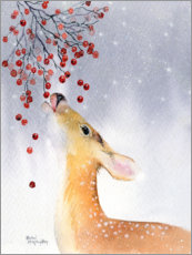 Akrylbilde  Deer in winter - Rachel McNaughton