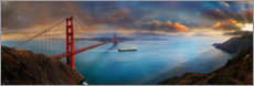 Akrylbilde  Golden Gate Bridge, San Francisco - Michael Rucker