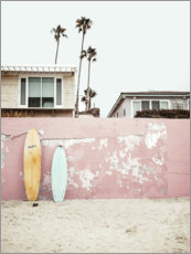 Selvklebende plakat  Surfbræt ved strandhuset - Sisi And Seb