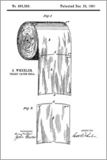 Akrylbilde  Vintage patent dopapir