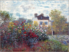 Akrylbilde  The Artist's Garden in Argenteuil - Claude Monet