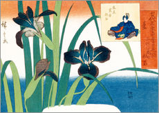 Selvklebende plakat  Summer, irises at Yatsuhashi - Utagawa Hiroshige