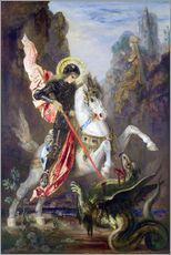 Selvklebende plakat  St. George and the Dragon - Gustave Moreau