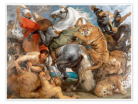 Plakat  The Tiger Hunt - Peter Paul Rubens
