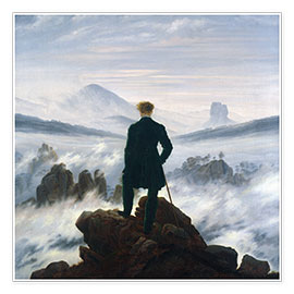 Plakat  Vandreren over tåkehavet - Caspar David Friedrich