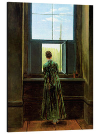 Aluminiumsbilde  Woman at the Window - Caspar David Friedrich