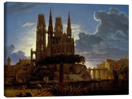 Lerretsbilde  Cathedral over a city - Karl Friedrich Schinkel