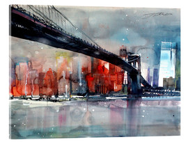 Akrylbilde  New York, Brooklyn Bridge IV - Johann Pickl