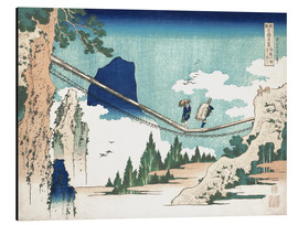Aluminiumsbilde  The Suspension Bridge on the Border of Hida and Etchu Provinces - Katsushika Hokusai