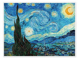 Plakat  Stjernenatt, 1889 - Vincent van Gogh