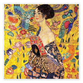 Plakat  Kvinne med vifte - Gustav Klimt