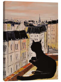 Lerretsbilde  Svart katt i Paris - JIEL
