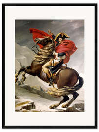 Innrammet kunsttrykk  Napoleon crossing the Alps - Jacques-Louis David