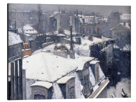 Aluminiumsbilde  Tak i snøen - Gustave Caillebotte