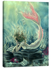 Lerretsbilde  Reading Mermaid - Lost Books - Tiffany Toland-Scott