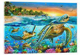 Akrylbilde  Underwater turtles - Adrian Chesterman