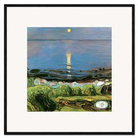 Innrammet kunsttrykk  Sommernatt ved stranden - Edvard Munch