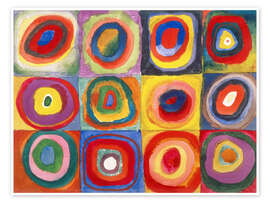 Plakat Colour study - squares and concentric rings