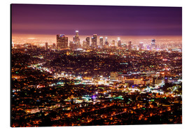 Aluminiumsbilde  Los Angeles at night - Daniel Heine
