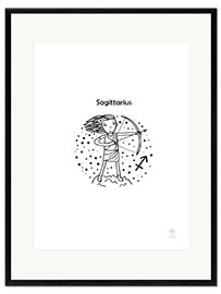 Innrammet kunsttrykk  Stjernetegn Sagittarius (Skytten, jente) - Petit Griffin