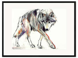 Innrammet kunsttrykk  Wolf in search - Mark Adlington
