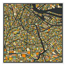 Plakat Amsterdam Map