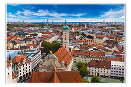 Plakat  Aerial view of Munich