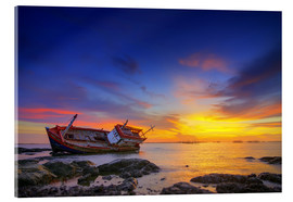 Akrylbilde  Shipwreck in the sunset
