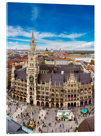 Akrylbilde  Aerial view on the Marienplatz in Munich