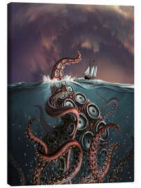 Lerretsbilde  A fantastical depiction of the legendary Kraken. - Jerry LoFaro