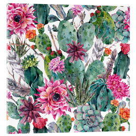 Akrylbilde  Kaktus, fjær og piler