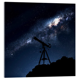 Akrylbilde  Silhouette of a Telescope