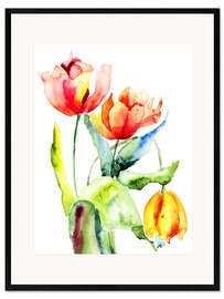 Innrammet kunsttrykk  Three Tulips