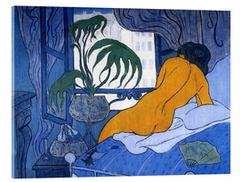 Akrylbilde  The blue room (Nude with Fan) - Paul Ranson