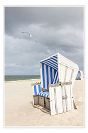 Plakat Seagull and beach chair on Sylt