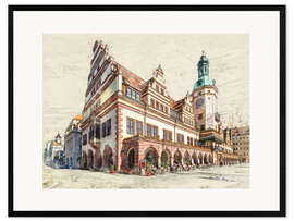 Innrammet kunsttrykk  Leipzig Old Town Hall - Peter Roder