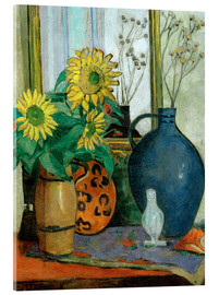 Akrylbilde  Still-life with sunflowers and Matisse bowl - Oskar Moll