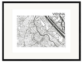 Innrammet kunsttrykk  City map of Vienna - 44spaces