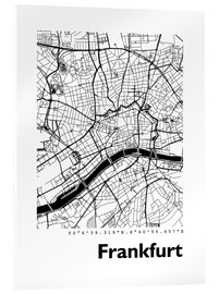 Akrylbilde  City map of Frankfurt - 44spaces