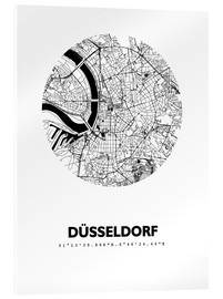 Akrylbilde  City map of Dusseldorf - 44spaces