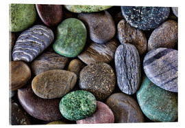 Akrylbilde  Colorful beach stones - Don Paulson