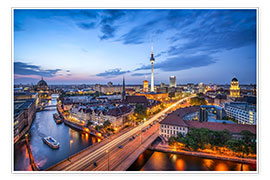 Plakat  The skyline of Berlin at night - Jan Christopher Becke