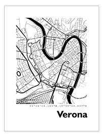 Plakat City map of Verona