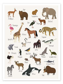 Plakat  Favoritt dyr (tysk) - Kidz Collection