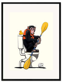 Innrammet kunsttrykk  Chimpanzee on the toilet - Wyatt9