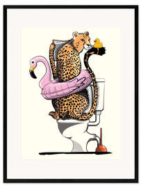 Innrammet kunsttrykk  Cheetah on the toilet - Wyatt9